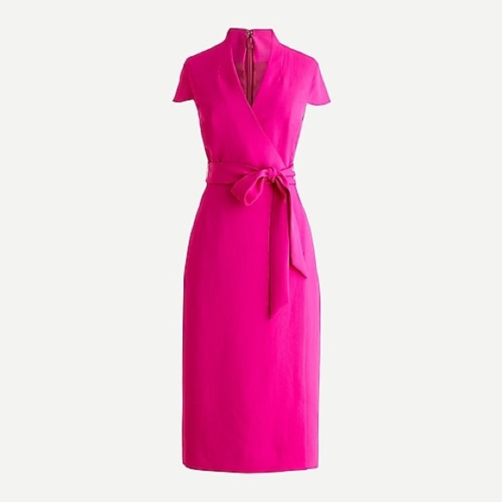 J.Crew Faux Wrap Dress Pink Size 4 NWT